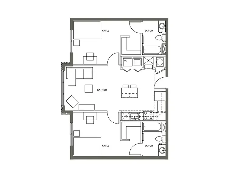 2 bedroom, 2 bathroom plus apartments